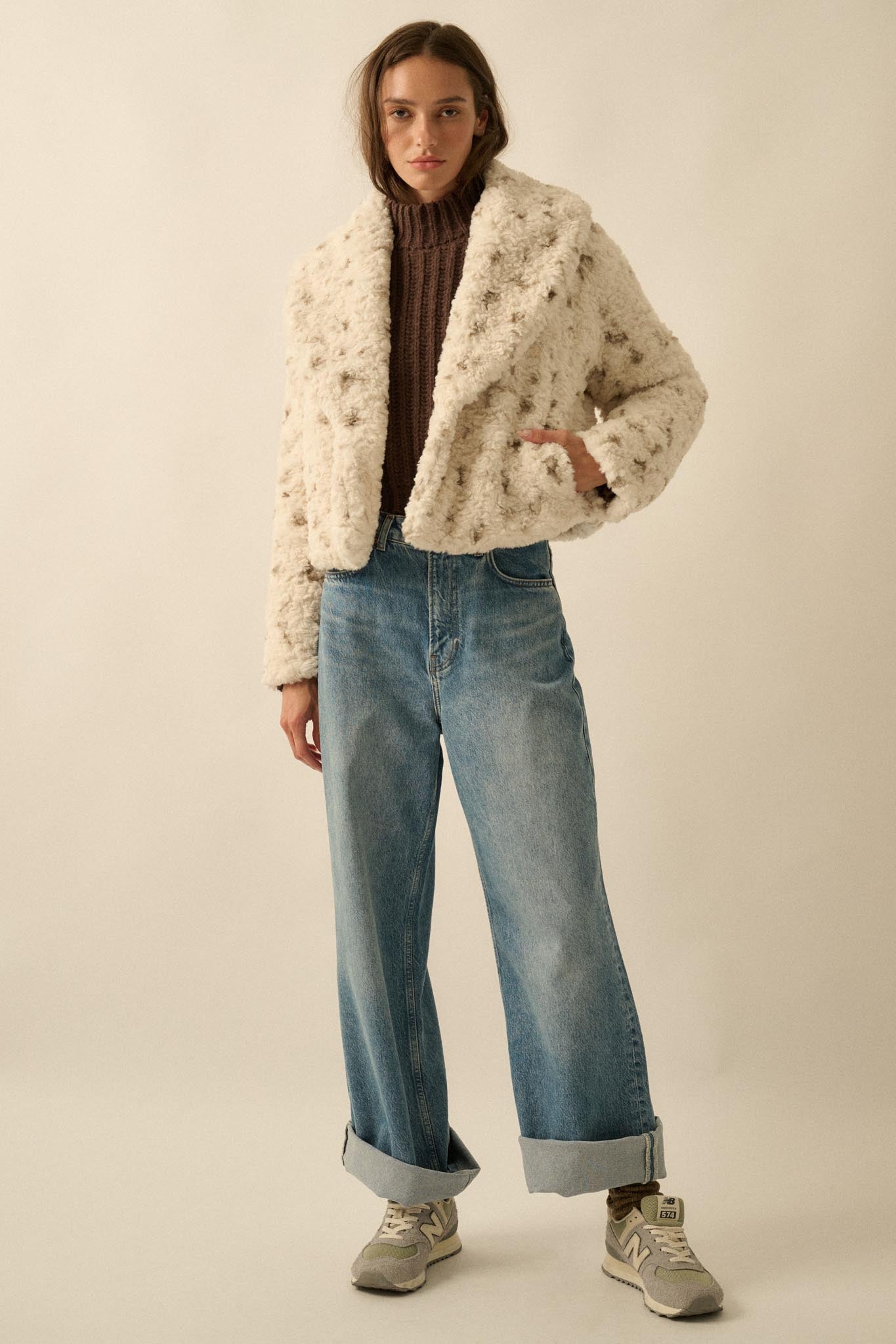 Beautiful Creature Spotted Faux Fur Jacket