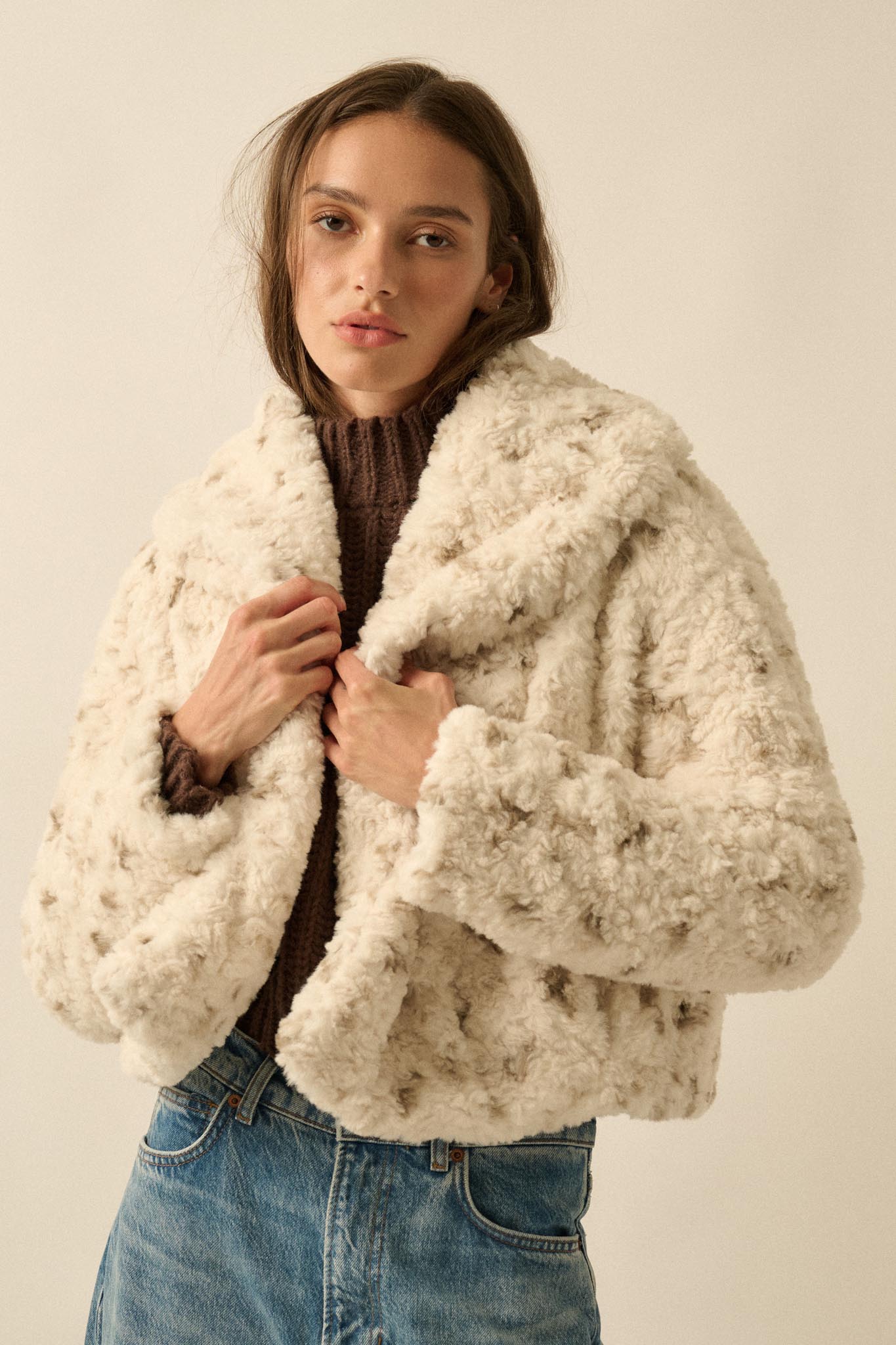 Beautiful Creature Spotted Faux Fur Jacket