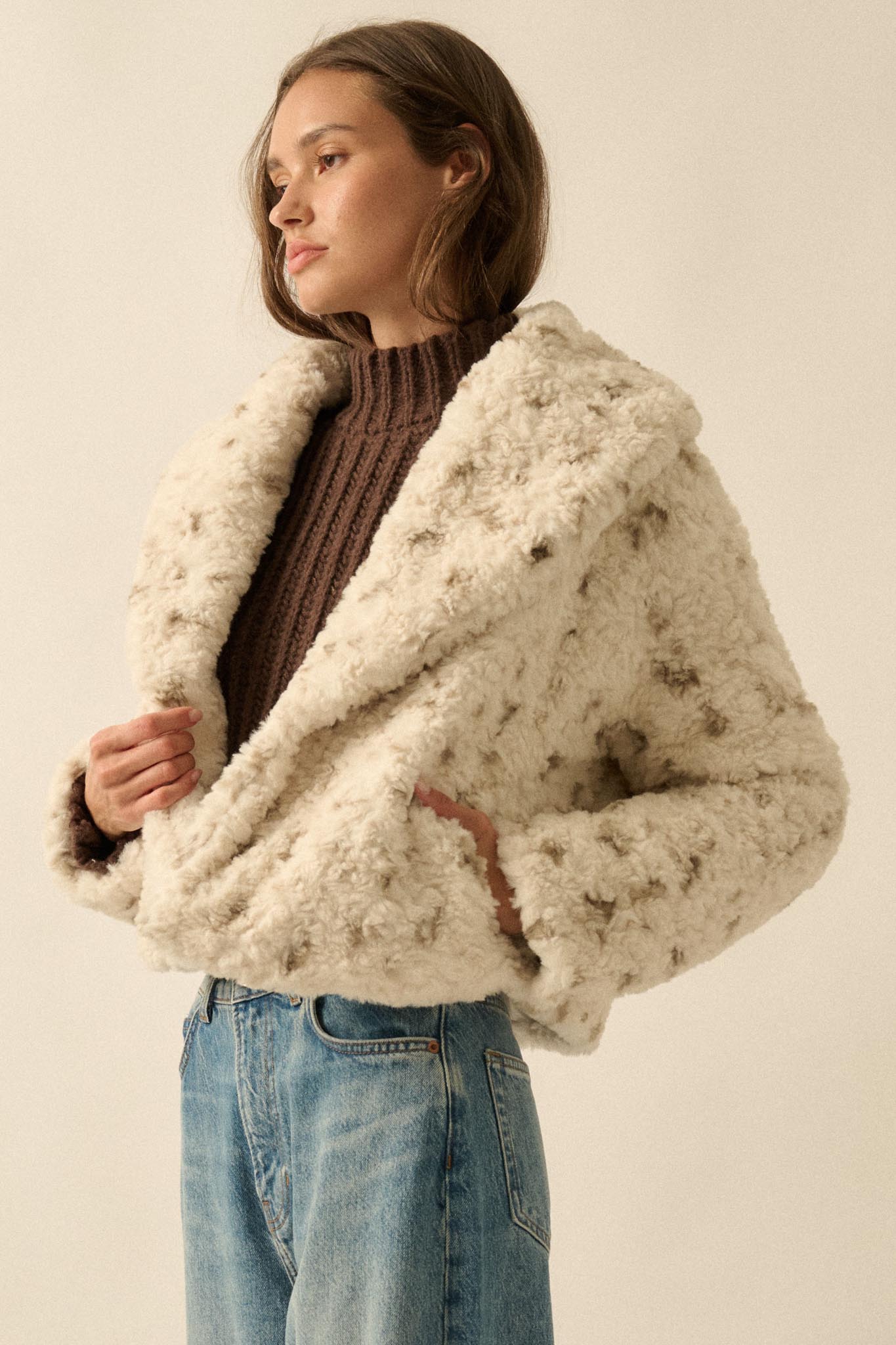 Beautiful Creature Spotted Faux Fur Jacket