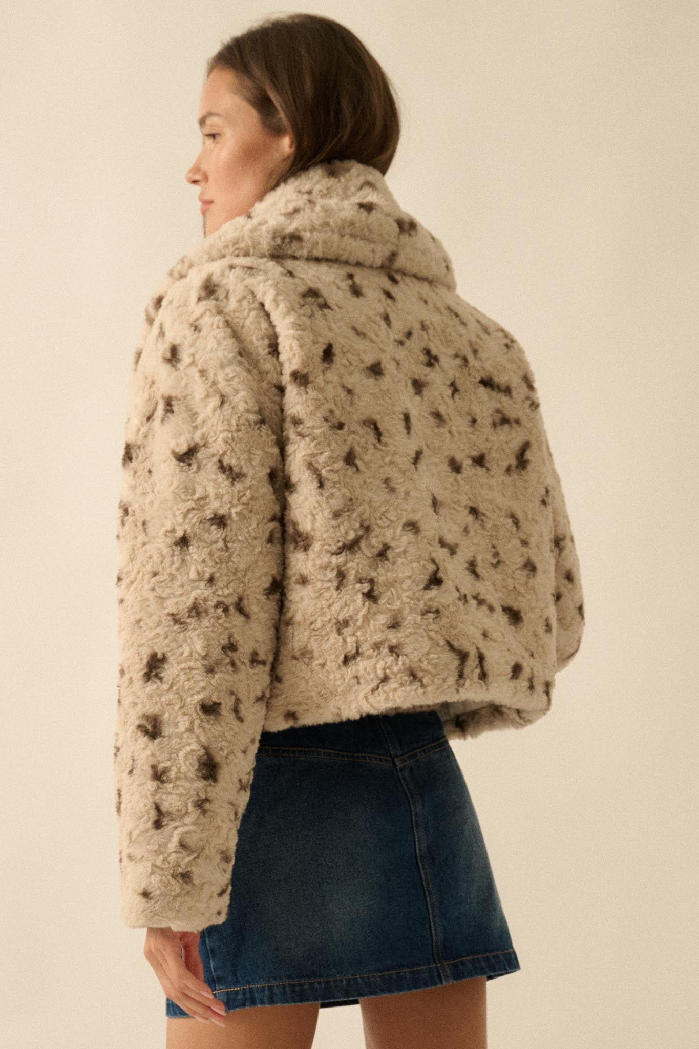 Beautiful Creature Spotted Faux Fur Jacket