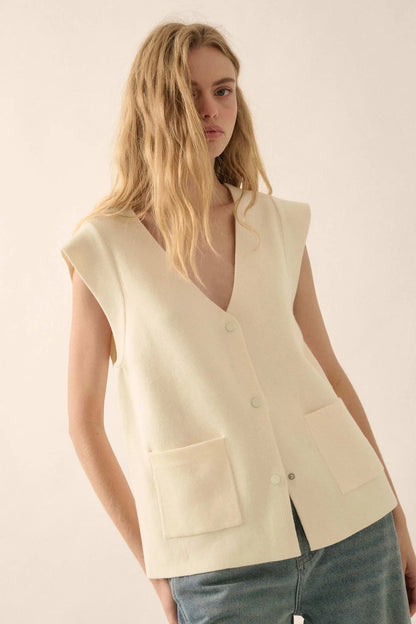 Real Talk Cap-Sleeve Pocket Cardigan