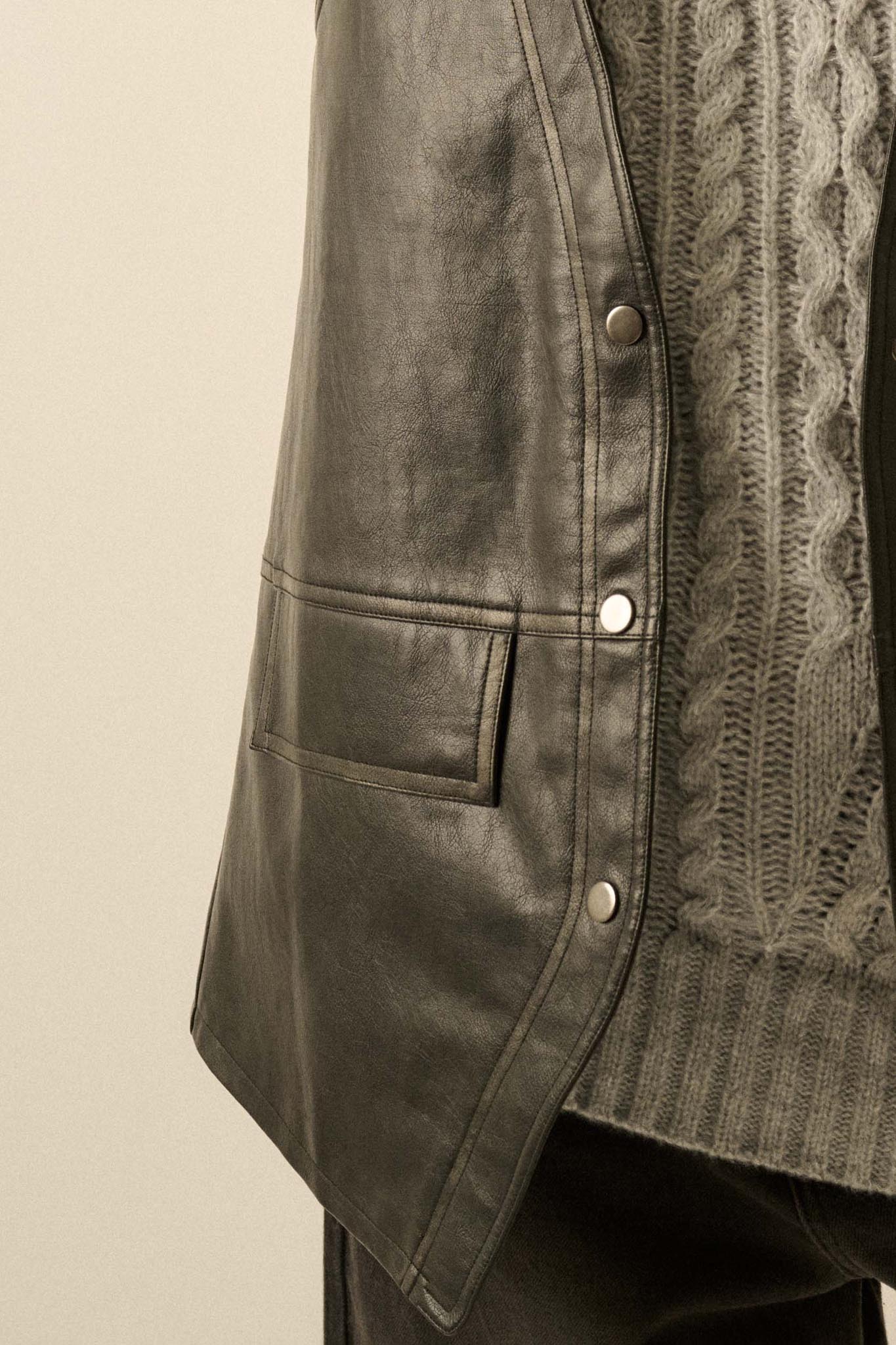 Born to Ride Vegan Leather Snap-Front Vest
