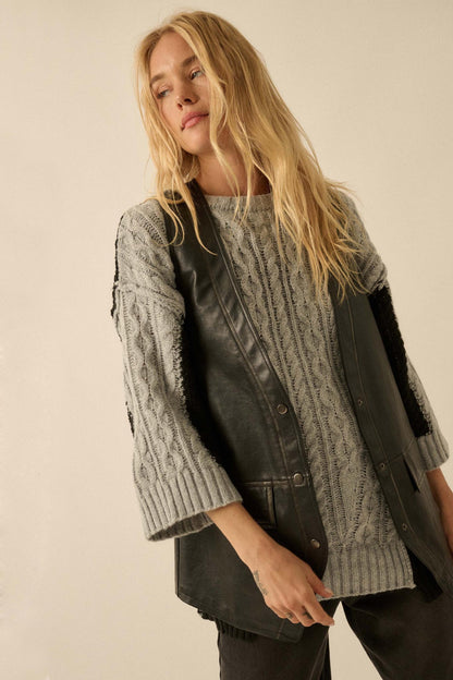 Born to Ride Vegan Leather Snap-Front Vest