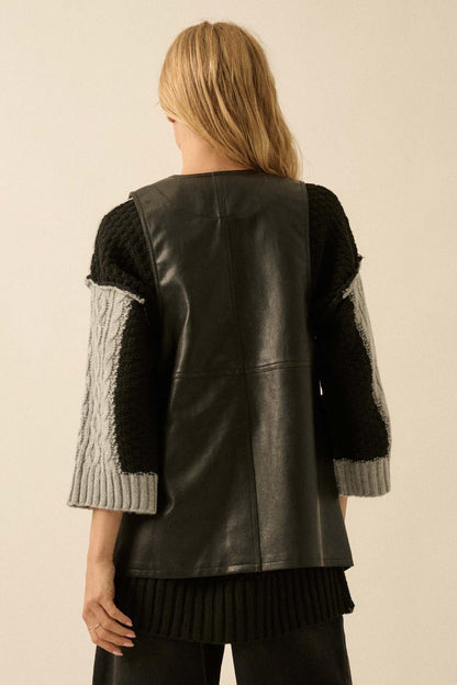 Born to Ride Vegan Leather Snap-Front Vest