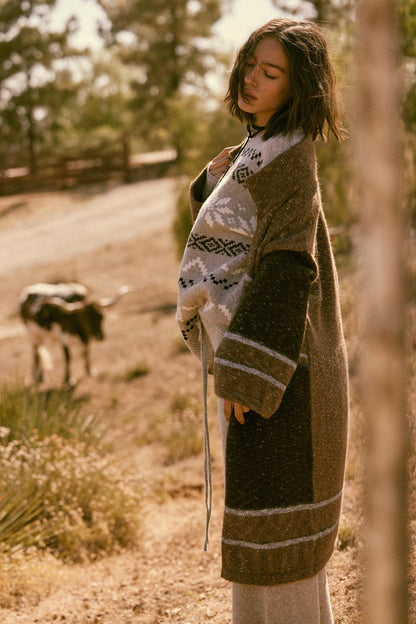 Good Earth Striped Open-Front Duster Cardigan