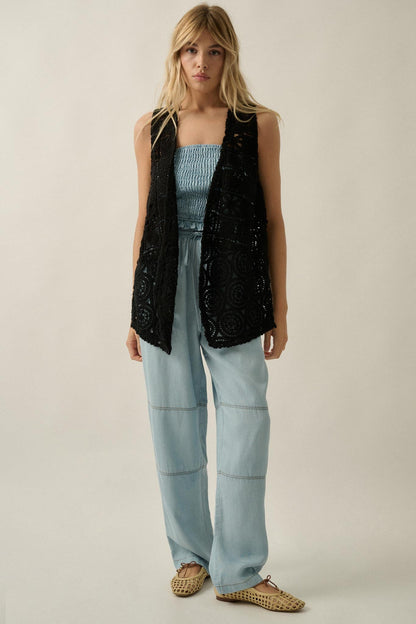 Find Your Bliss Crochet Open-Front Vest