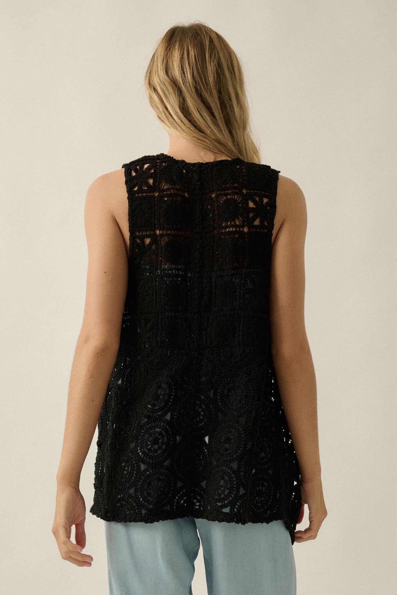 Find Your Bliss Crochet Open-Front Vest