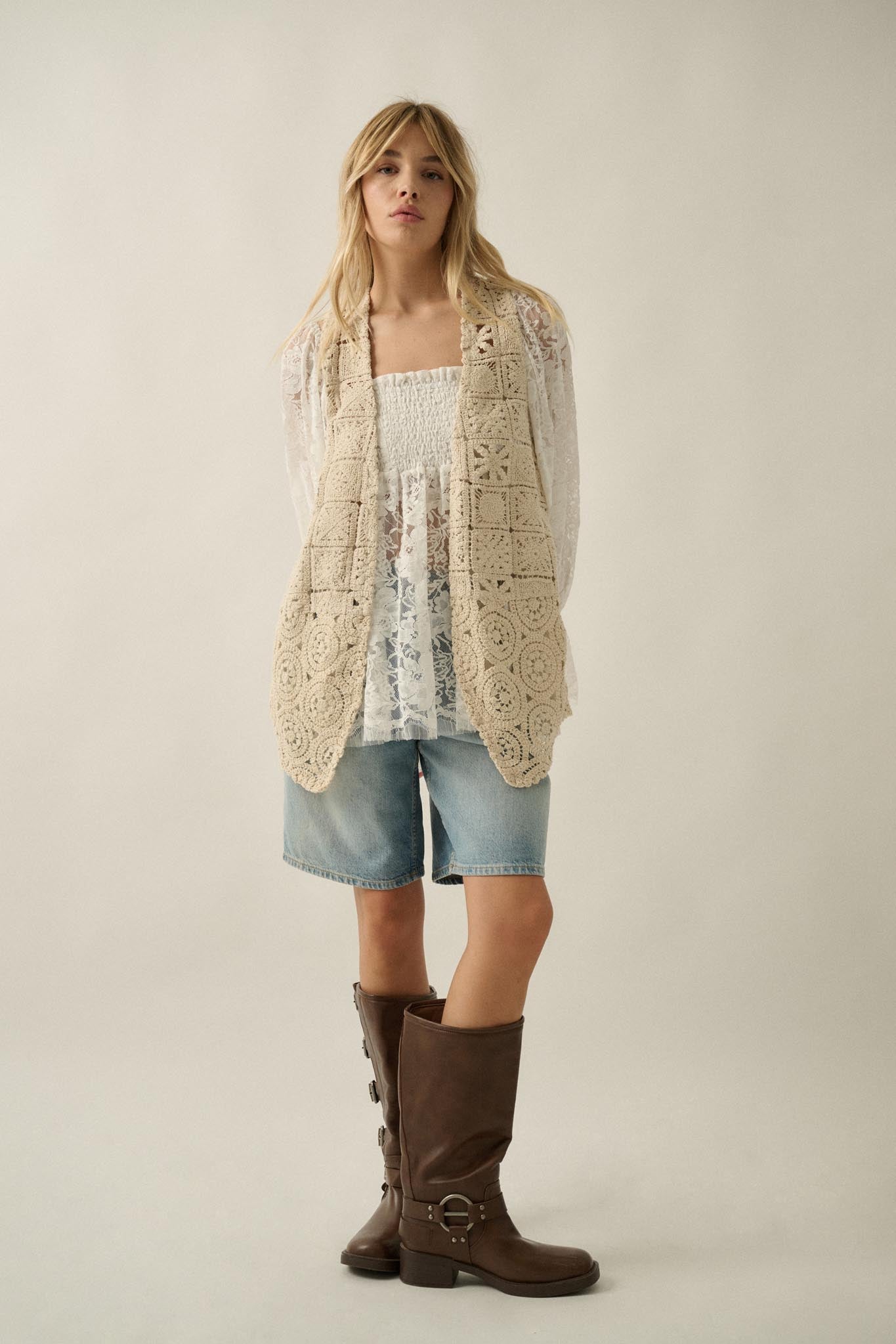 Find Your Bliss Crochet Open-Front Vest