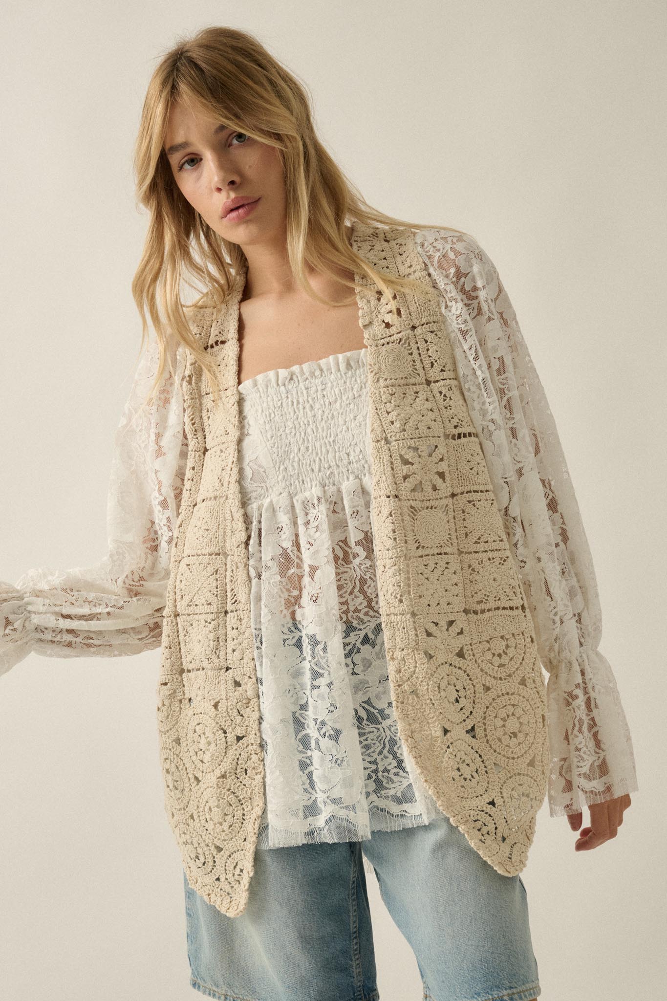 Find Your Bliss Crochet Open-Front Vest