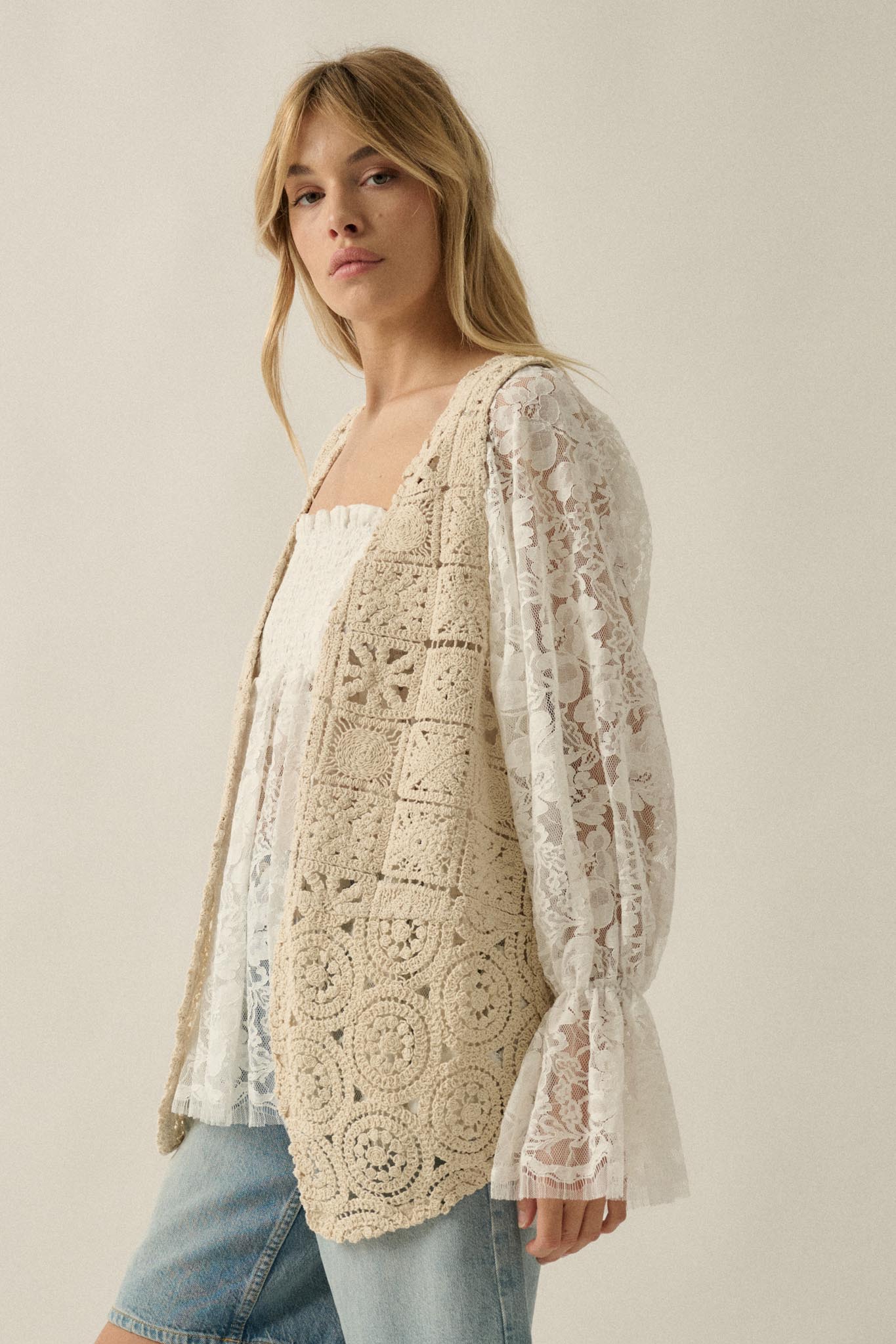 Find Your Bliss Crochet Open-Front Vest
