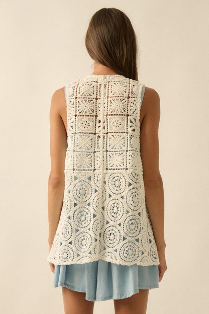 Find Your Bliss Crochet Open-Front Vest
