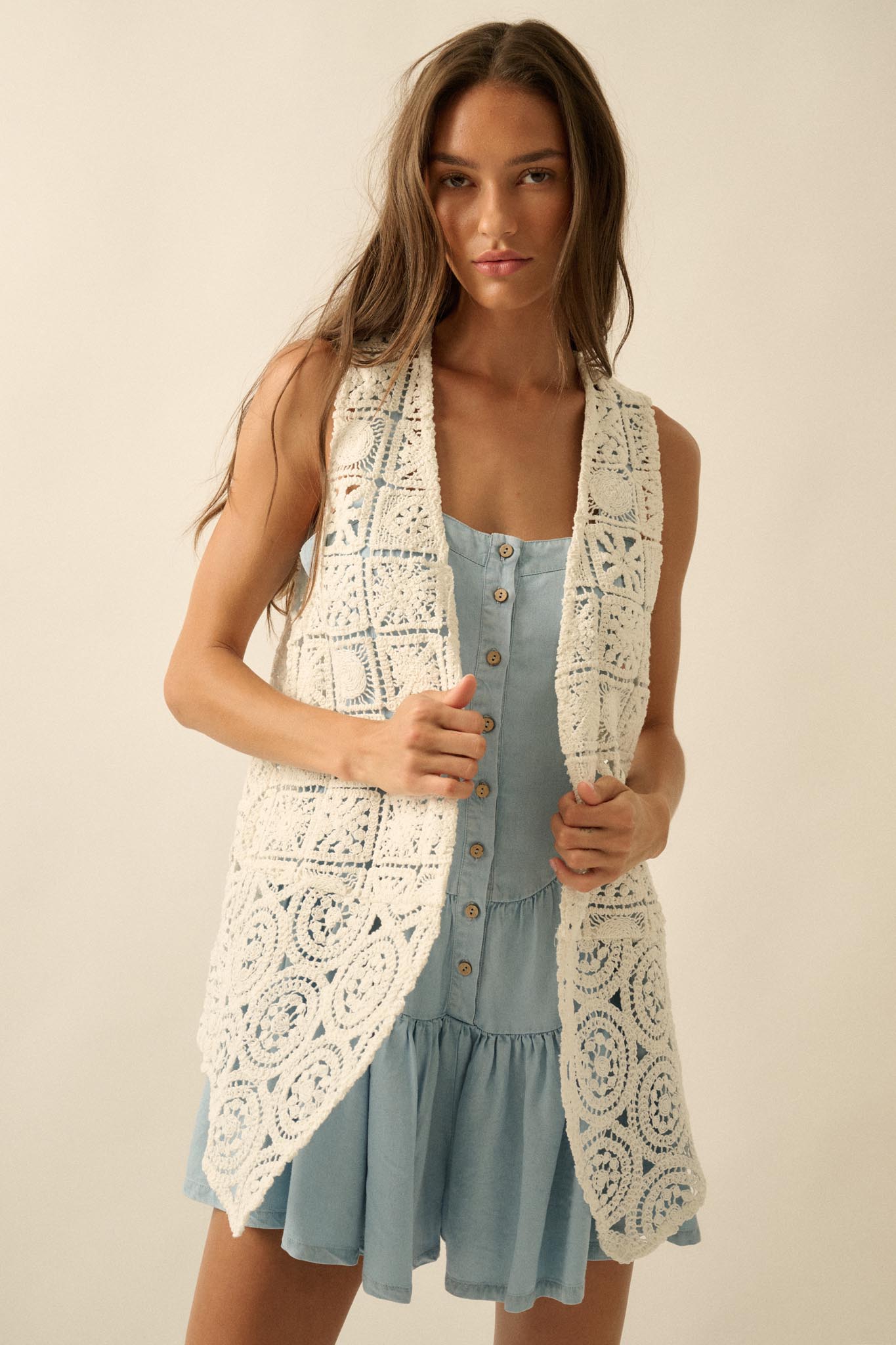 Find Your Bliss Crochet Open-Front Vest