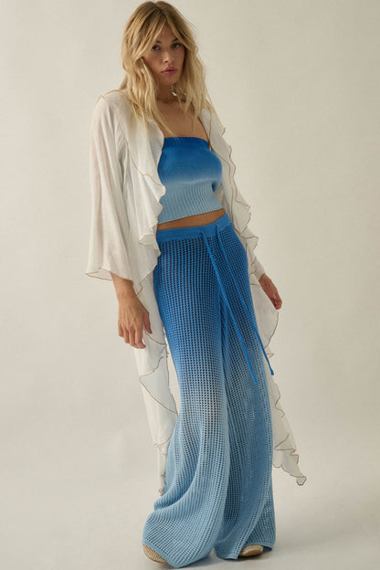 Lavish Living Open-Front Ruffle Kimono Robe