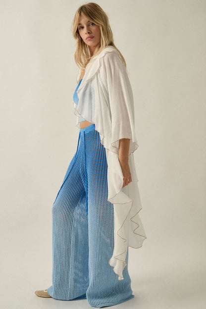 Lavish Living Open-Front Ruffle Kimono Robe