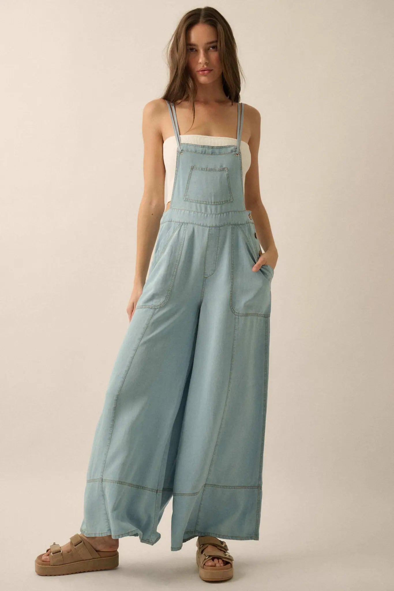 Big River Denim Wide-Leg Overall Jumpsuit