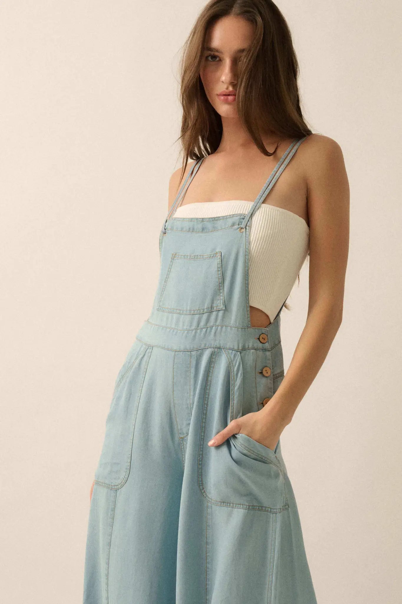 Big River Denim Wide-Leg Overall Jumpsuit