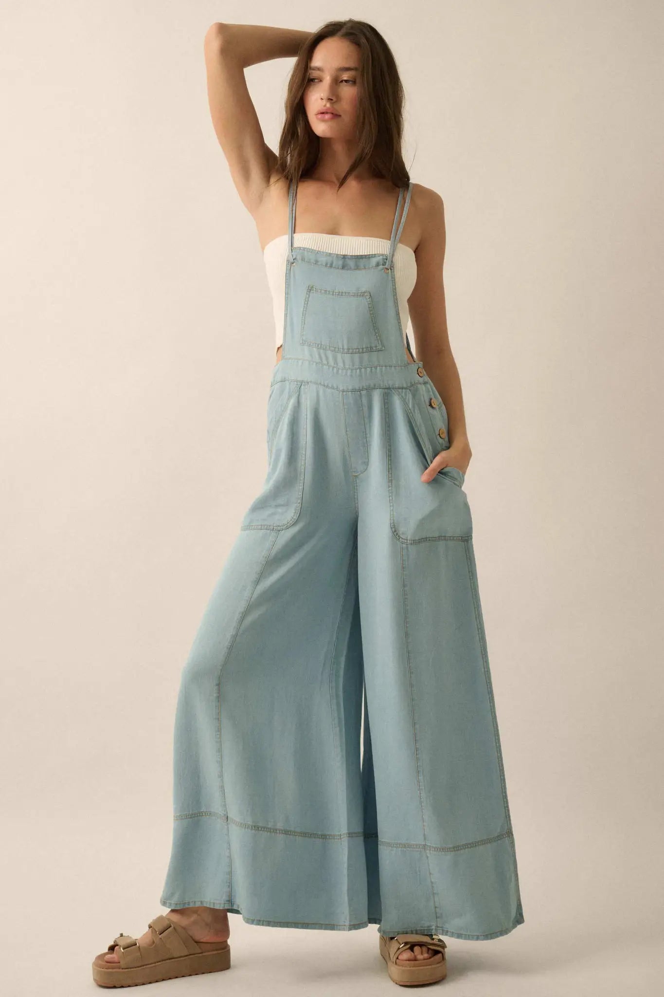 Big River Denim Wide-Leg Overall Jumpsuit