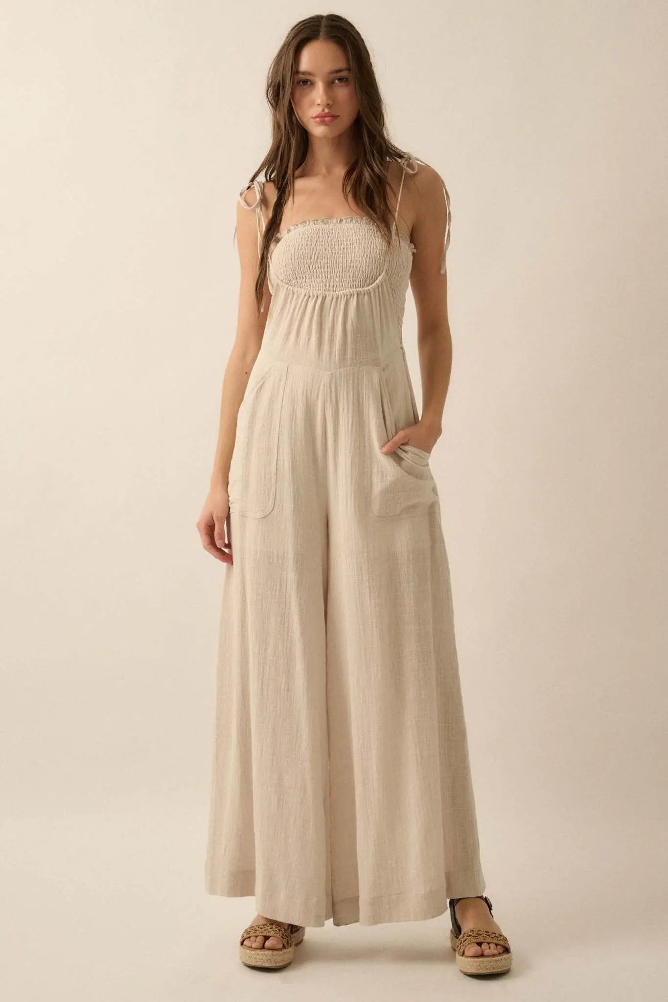 Cool Off Cotton Overall Jumpsuit and Tube Top Set