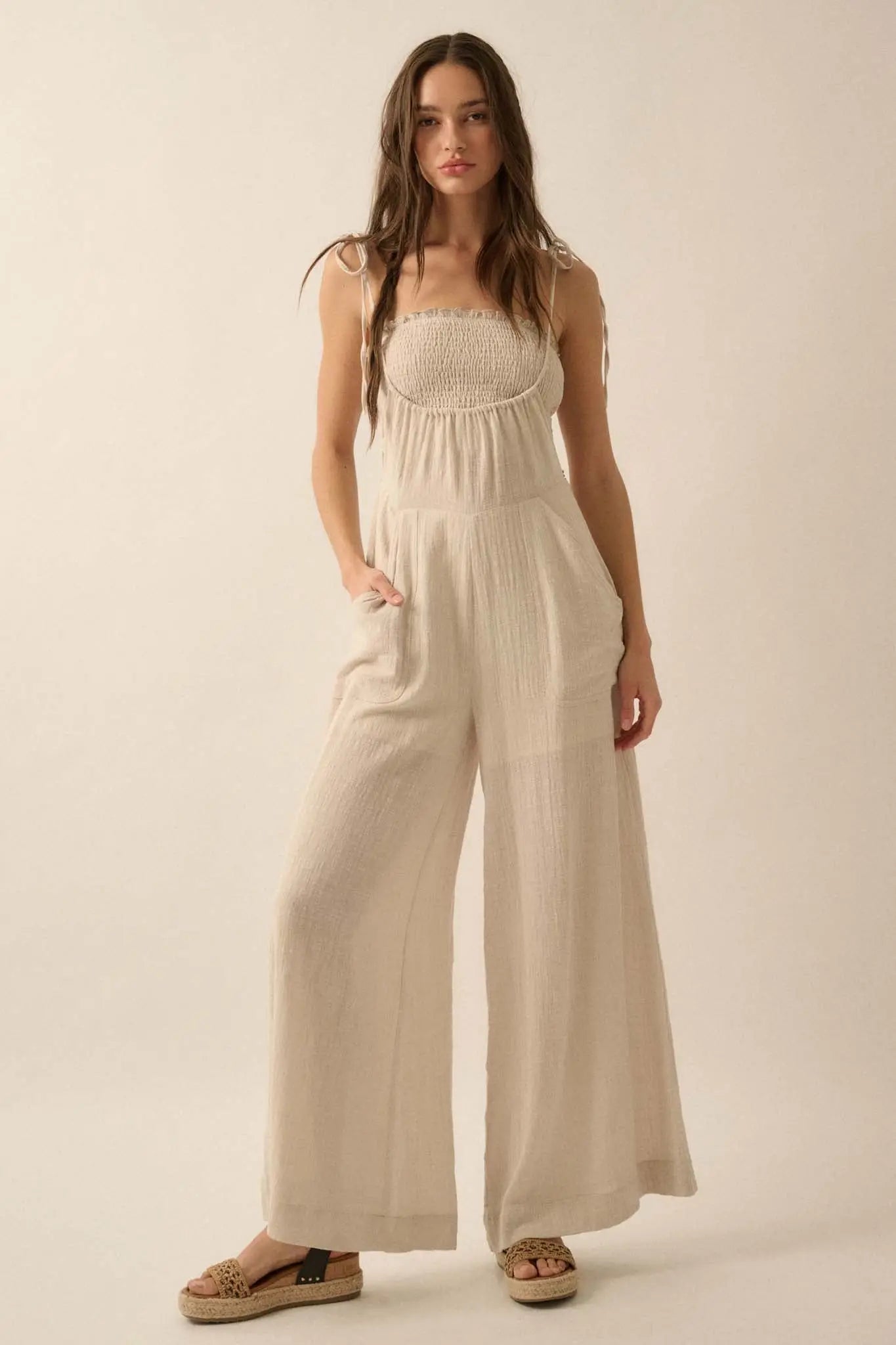 Cool Off Cotton Overall Jumpsuit and Tube Top Set
