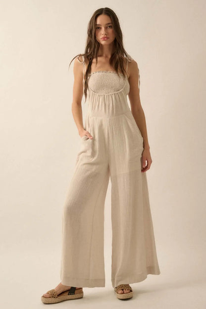Cool Off Cotton Overall Jumpsuit and Tube Top Set