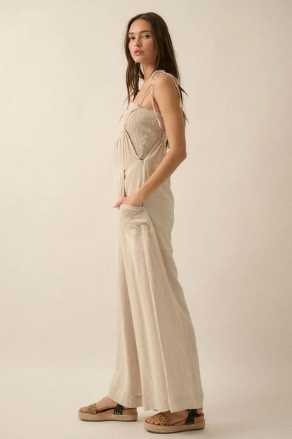 Cool Off Cotton Overall Jumpsuit and Tube Top Set