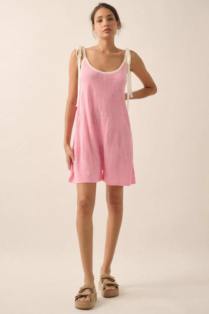 Lazy Daisy Floral Jacquard-Knit Cami Romper