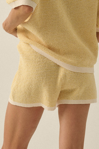 Happy Days Striped Drawstring Sweater Shorts