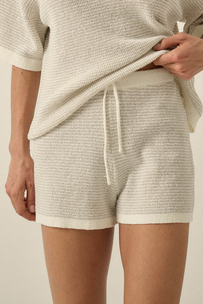 Happy Days Striped Drawstring Sweater Shorts