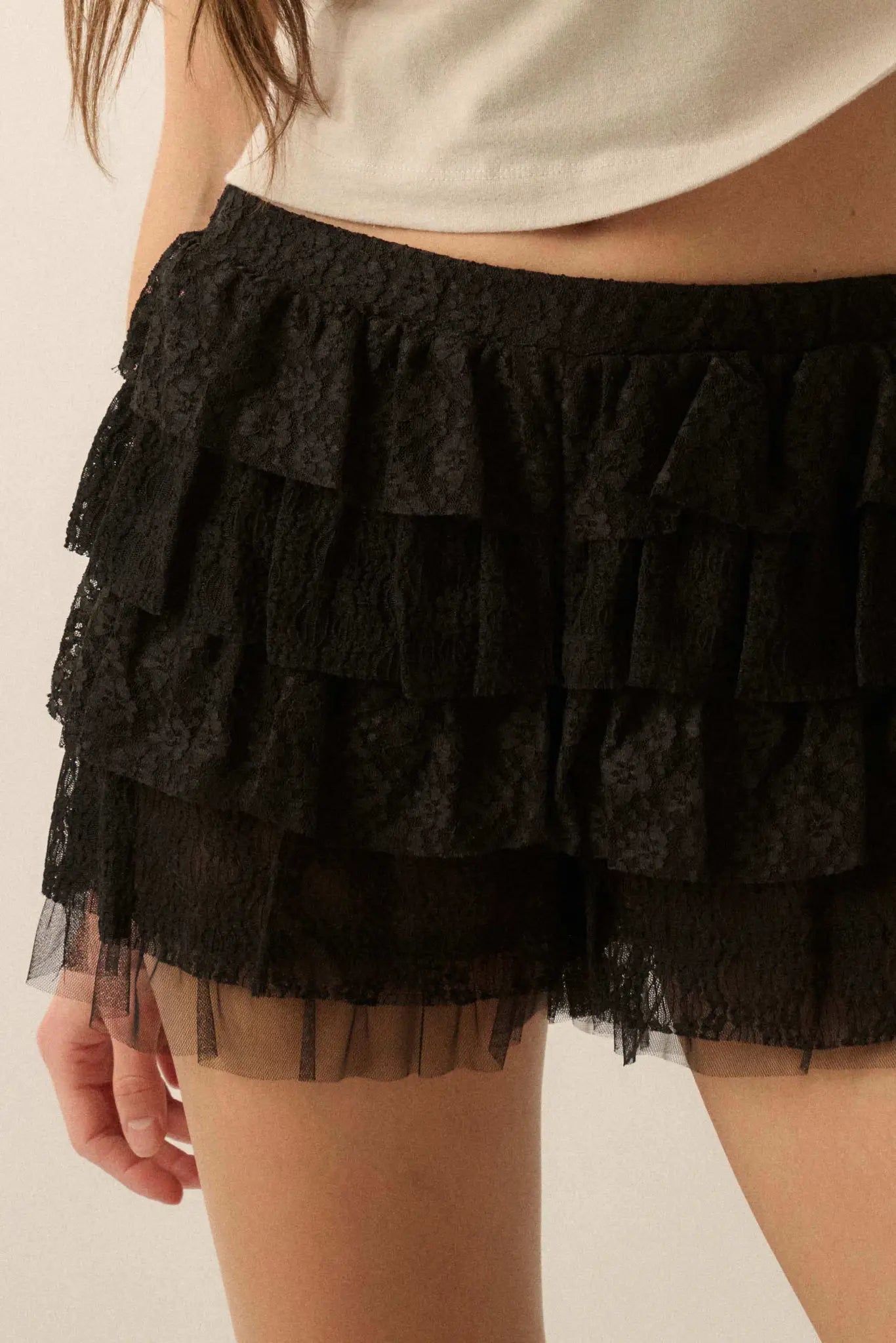 Dolly Dear Ruffled Lace and Mesh Bloomer Shorts