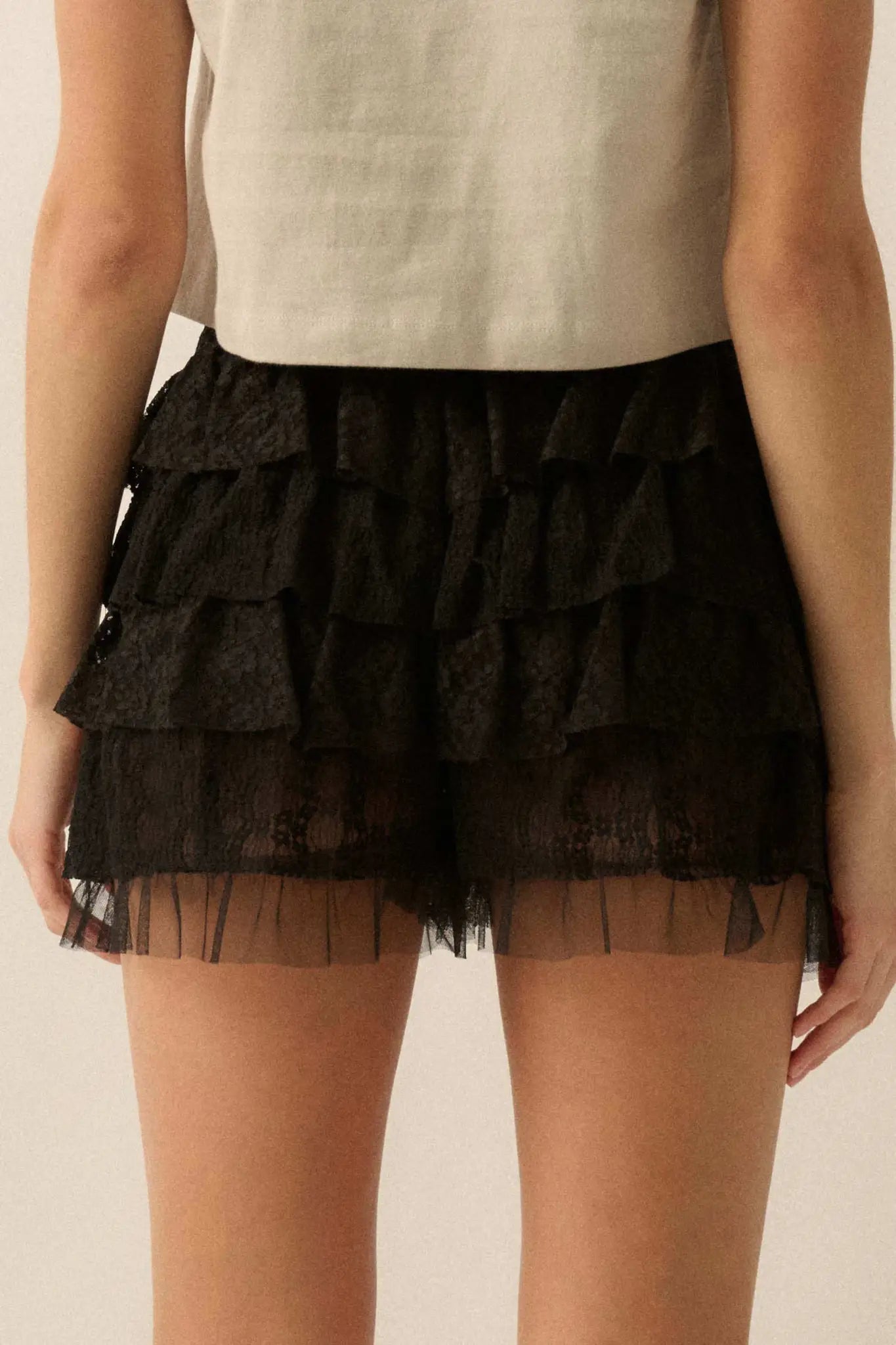 Dolly Dear Ruffled Lace and Mesh Bloomer Shorts