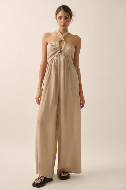 Quiet Confidence High-Waist Halter Jumpsuit