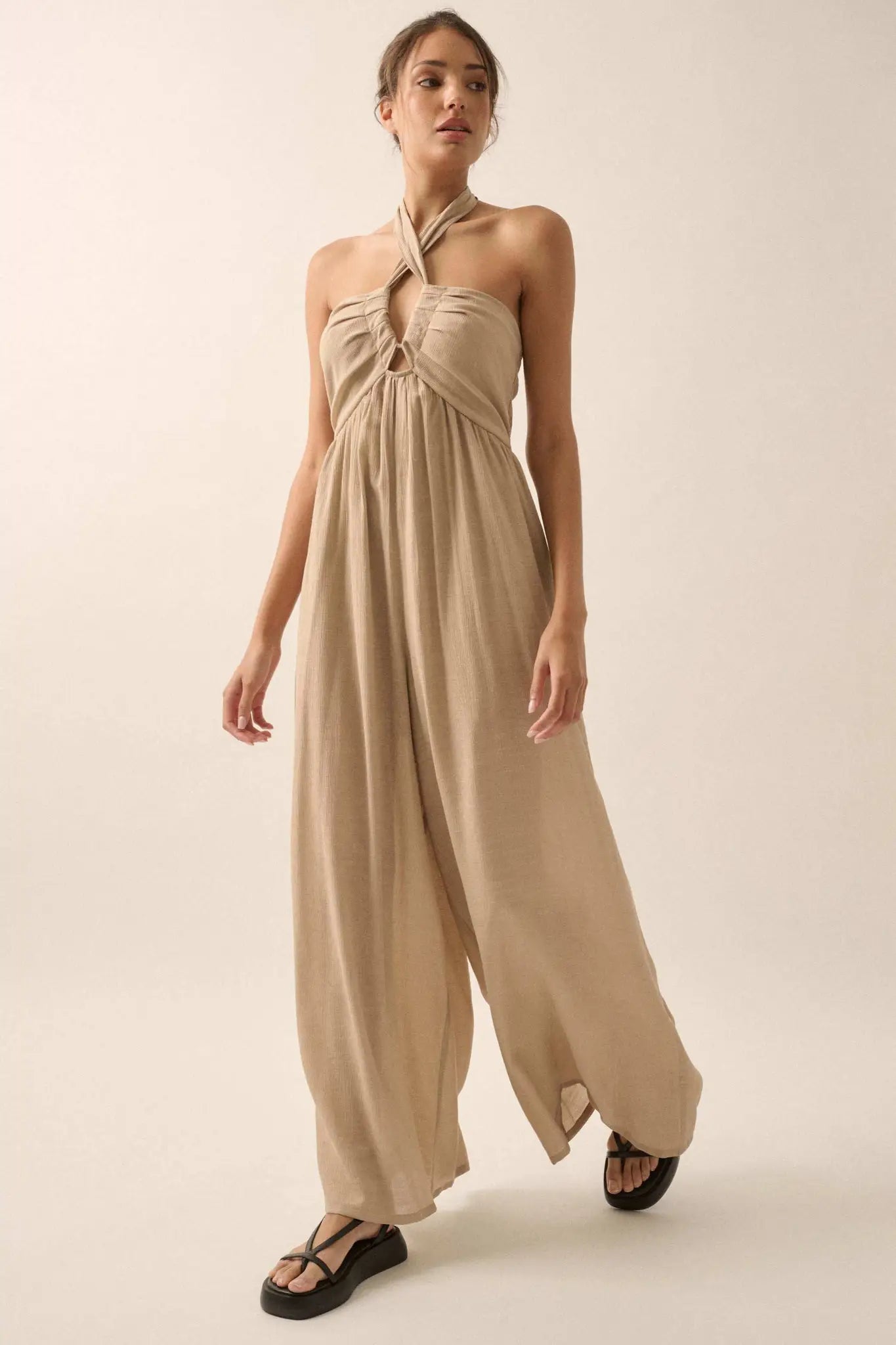 Quiet Confidence High-Waist Halter Jumpsuit