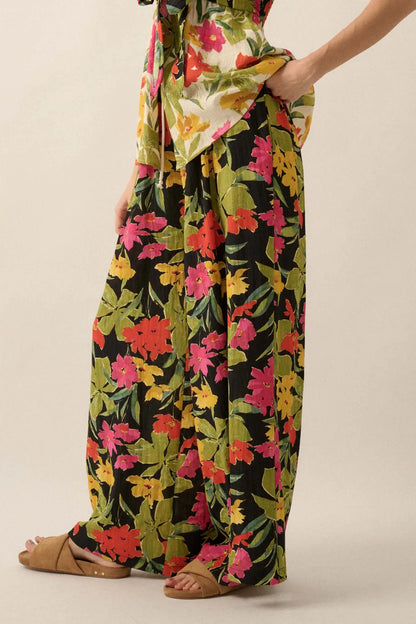 Mahalo Mood Tropical Floral Wide-Leg Pants