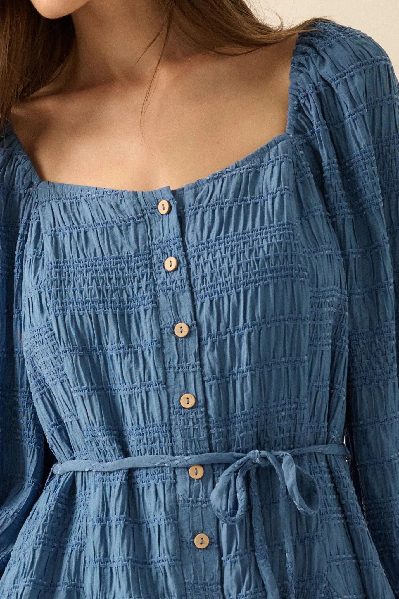 Day by Day Smocked Bubble-Sleeve Romper