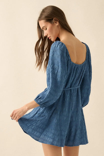 Day by Day Smocked Bubble-Sleeve Romper