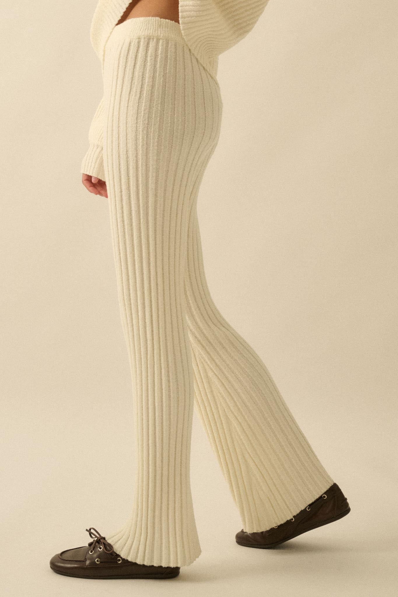 Promise the Label Textured Rib-Knit Sweater Pants
