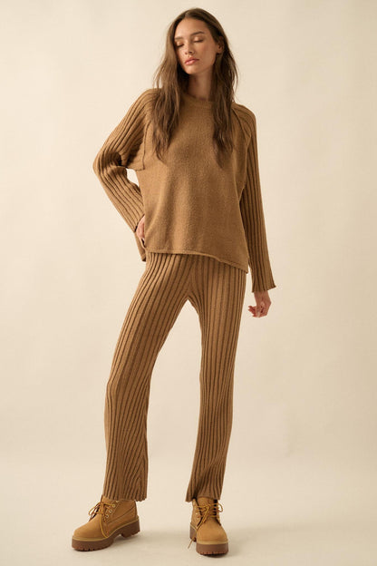 Promise the Label Textured Rib-Knit Sweater Pants
