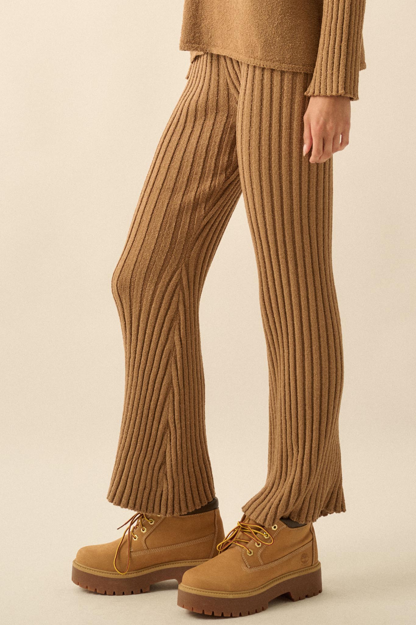 Promise the Label Textured Rib-Knit Sweater Pants