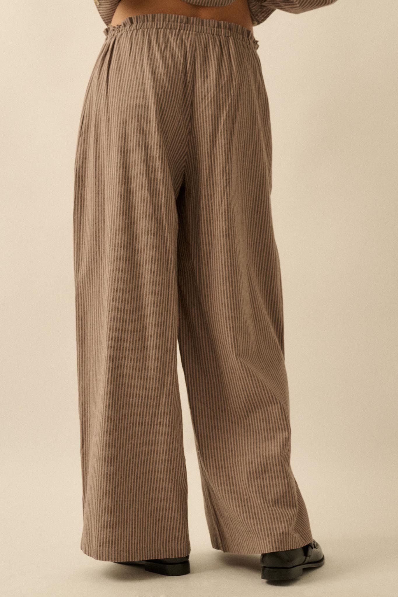 Set It Straight Double Pinstripe Wide-Leg Pants
