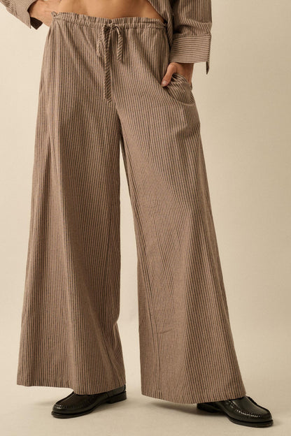 Set It Straight Double Pinstripe Wide-Leg Pants