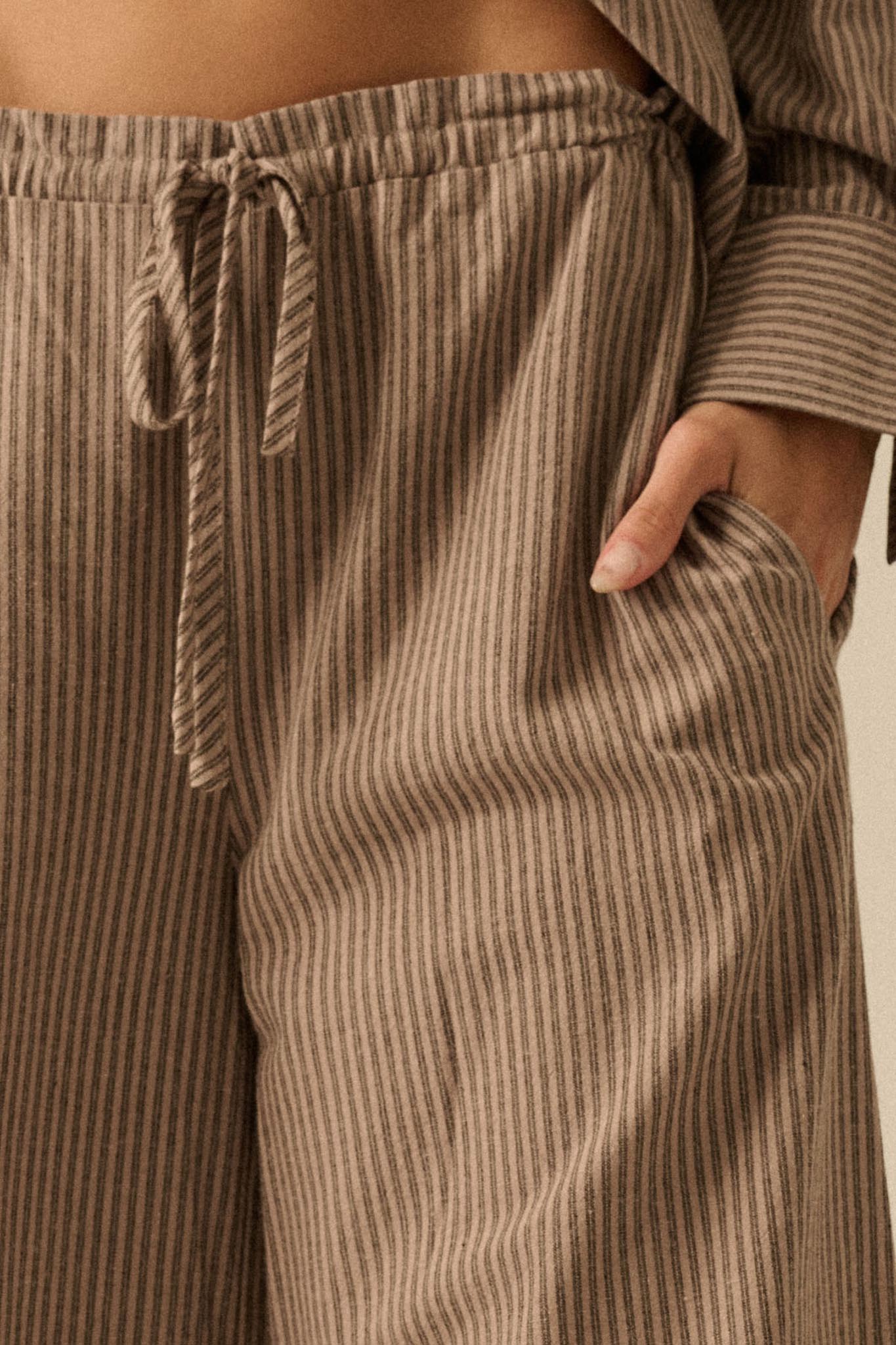 Set It Straight Double Pinstripe Wide-Leg Pants
