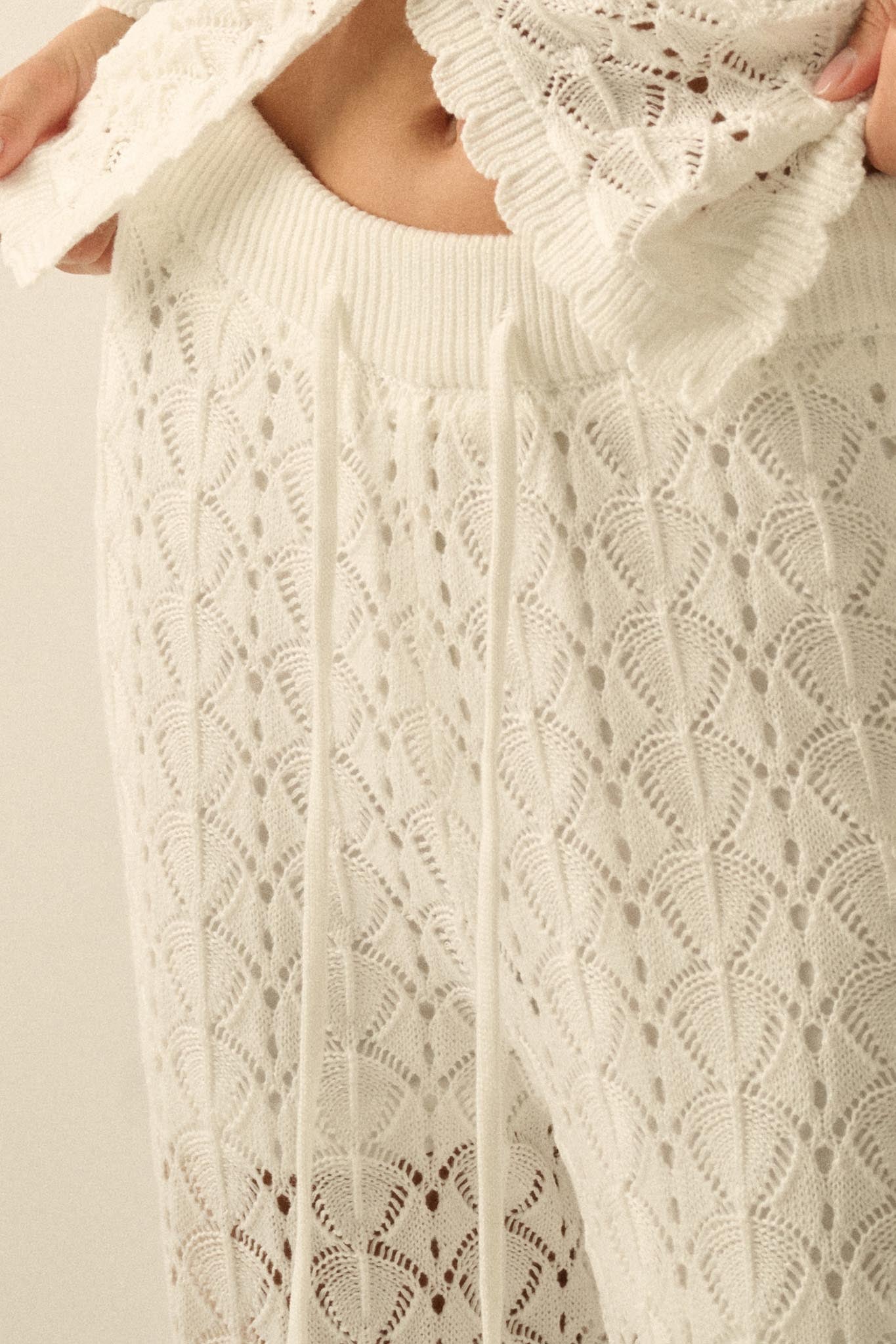 Everything You Need Pointelle-Knit Sweater Pants