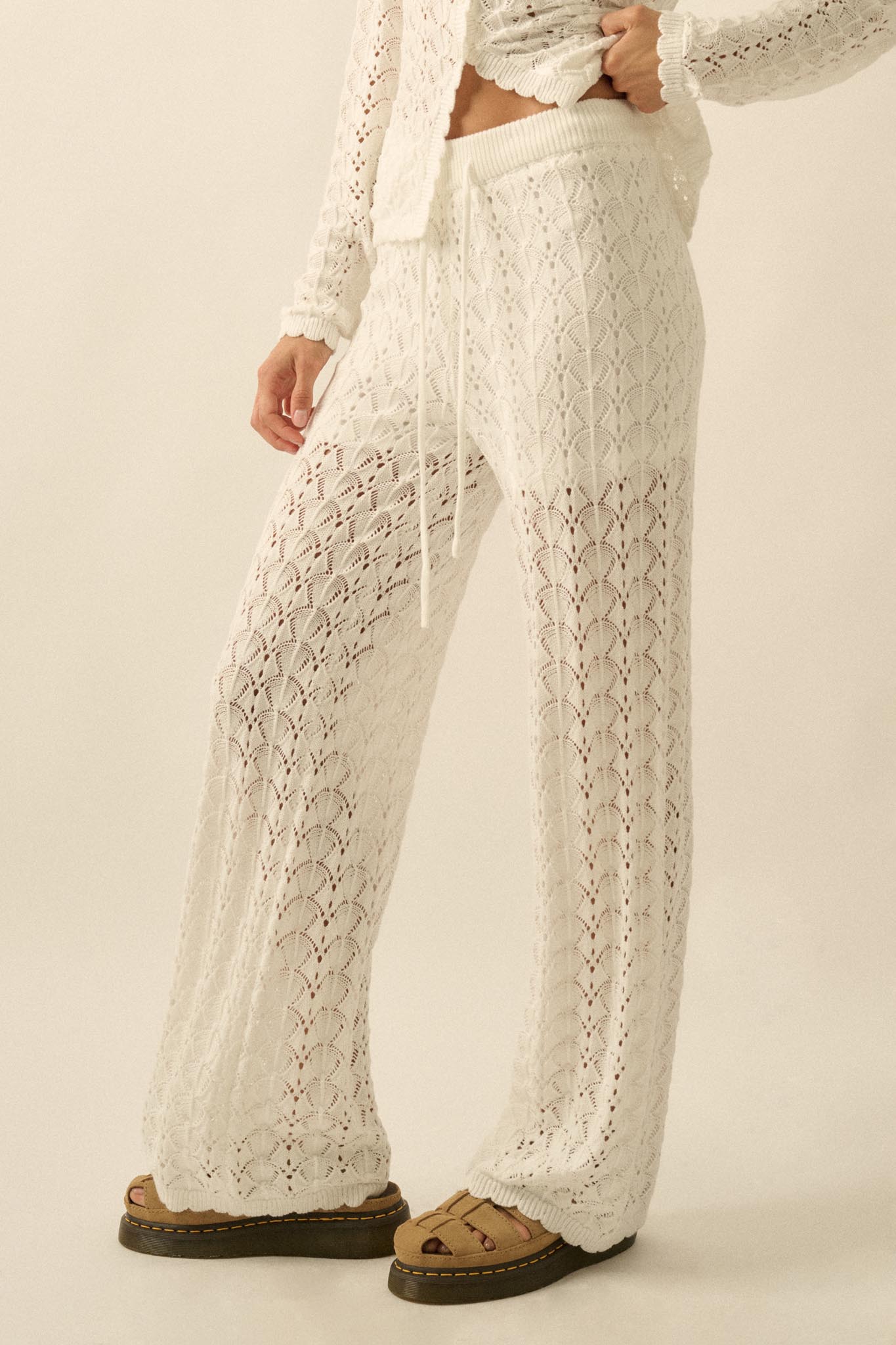 Everything You Need Pointelle-Knit Sweater Pants