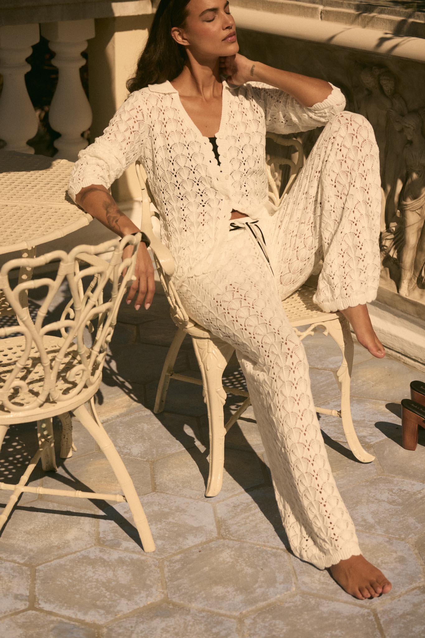 Everything You Need Pointelle-Knit Sweater Pants