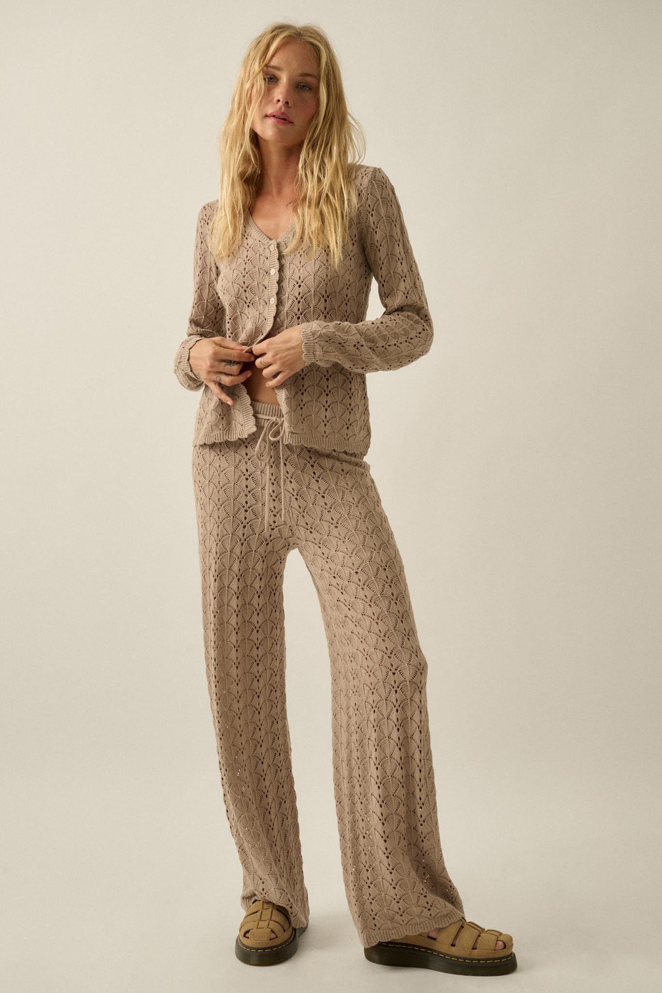 Everything You Need Pointelle-Knit Sweater Pants