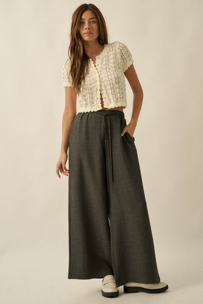 Sidewalk Talk Wide-Leg Drawstring Pocket Pants