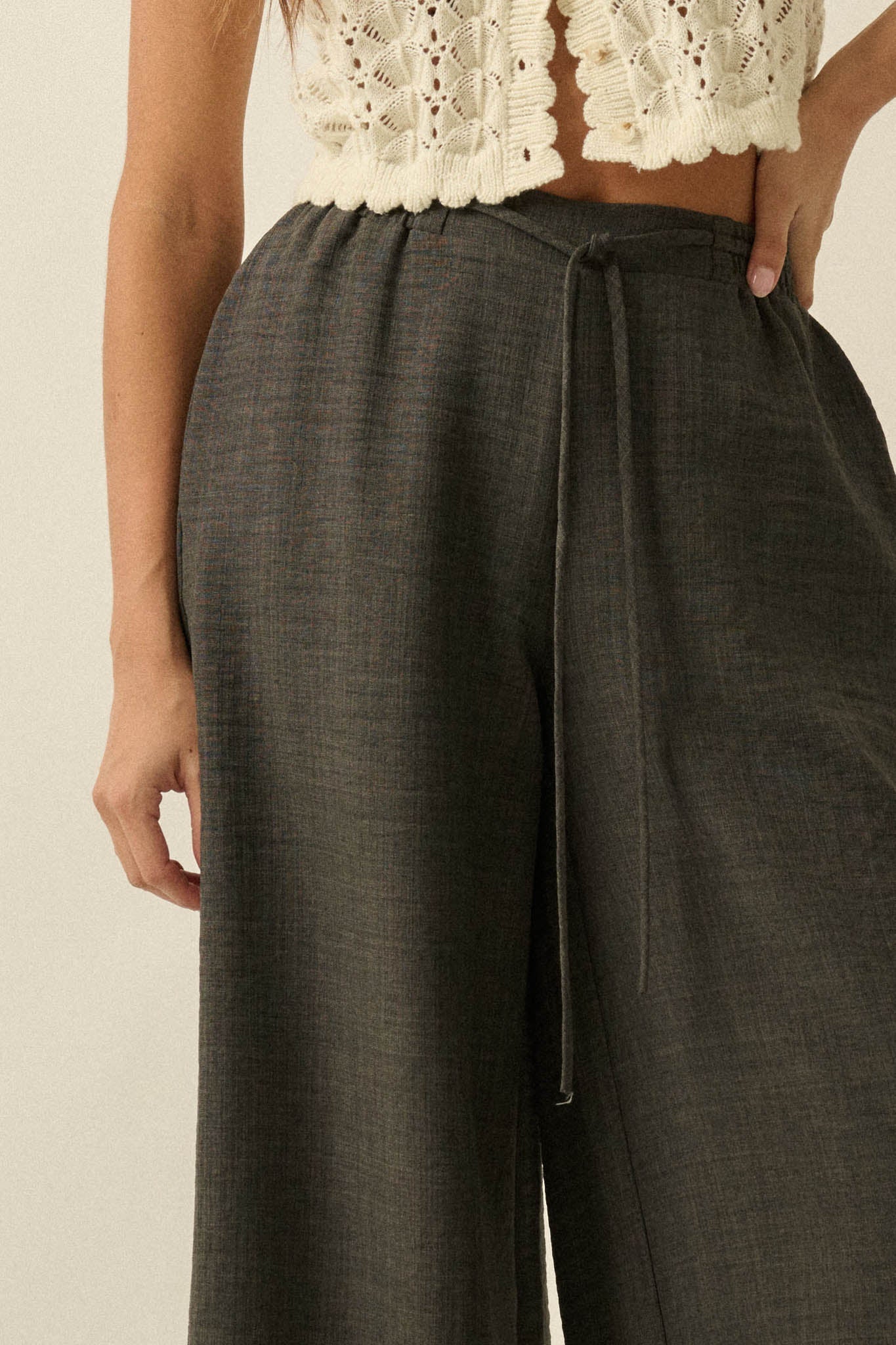 Sidewalk Talk Wide-Leg Drawstring Pocket Pants