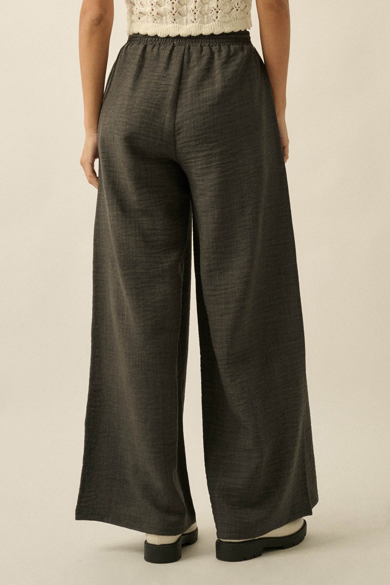 Sidewalk Talk Wide-Leg Drawstring Pocket Pants