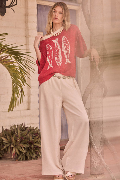 Sidewalk Talk Wide-Leg Drawstring Pocket Pants