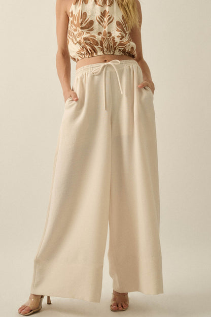 Sidewalk Talk Wide-Leg Drawstring Pocket Pants